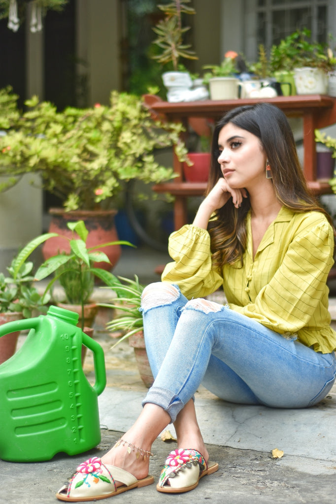 Back open bohemian look peshawaris with shells and coins